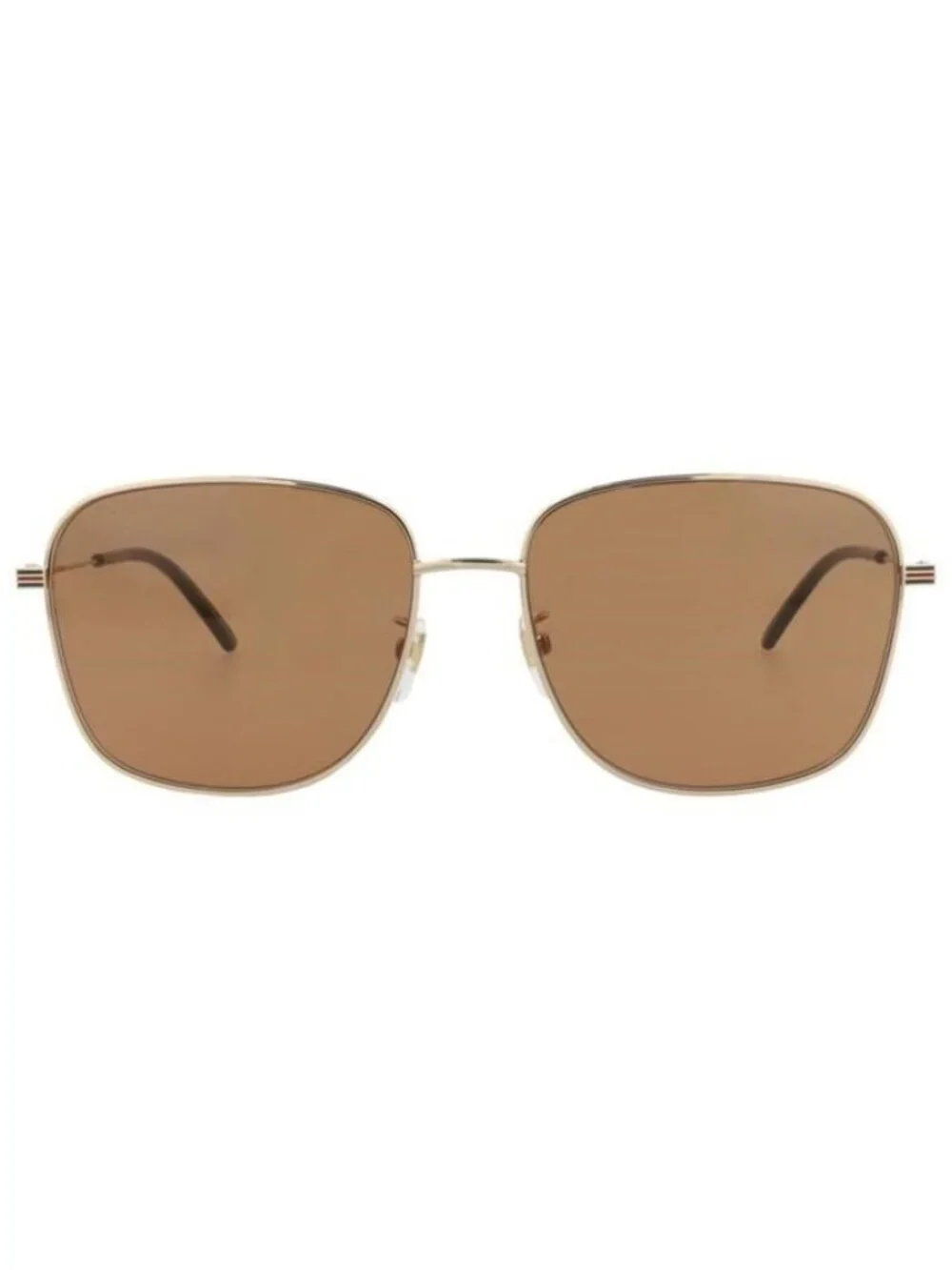 New Gucci Mens Square/Rectangle Gold Gold Brown Fashion Designer Sunglasses